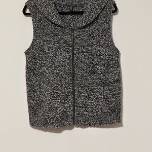Eileen Fisher Gray Full Zipper Sweater Vest Yak Italian Merino Wool Blend Size M
